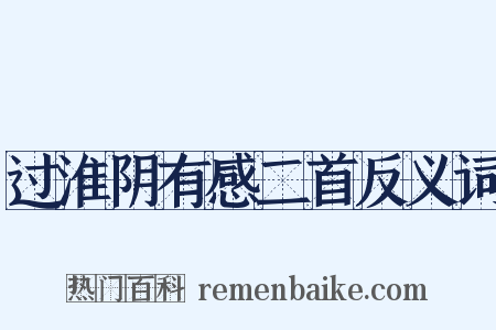 过淮阴有感二首反义词是什么意思的图片